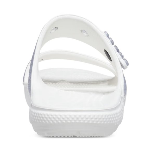NEW CROCS Sizes 7, 8, 9, Womens Classic Glitter Sandal Slides,Silver White Multi - Picture 5 of 6
